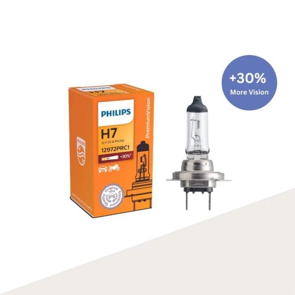 Philips Premium Vision 12V Car Headlight Bulb ( H7  +30% More Vision )
